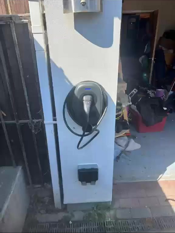 EV charger fitted in a side passage