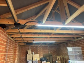 Garage with new LED batten lighting