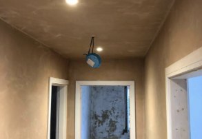 Hallway smoke alarm fitted to the ceiling